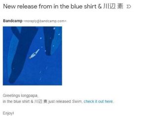 in my own way e.p. / in the blue shirt と Swim / in the blue shirt & 川辺 素